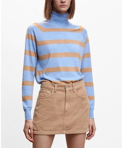 Women's Turtle Neck Sweater Blue $25.99 Sweaters