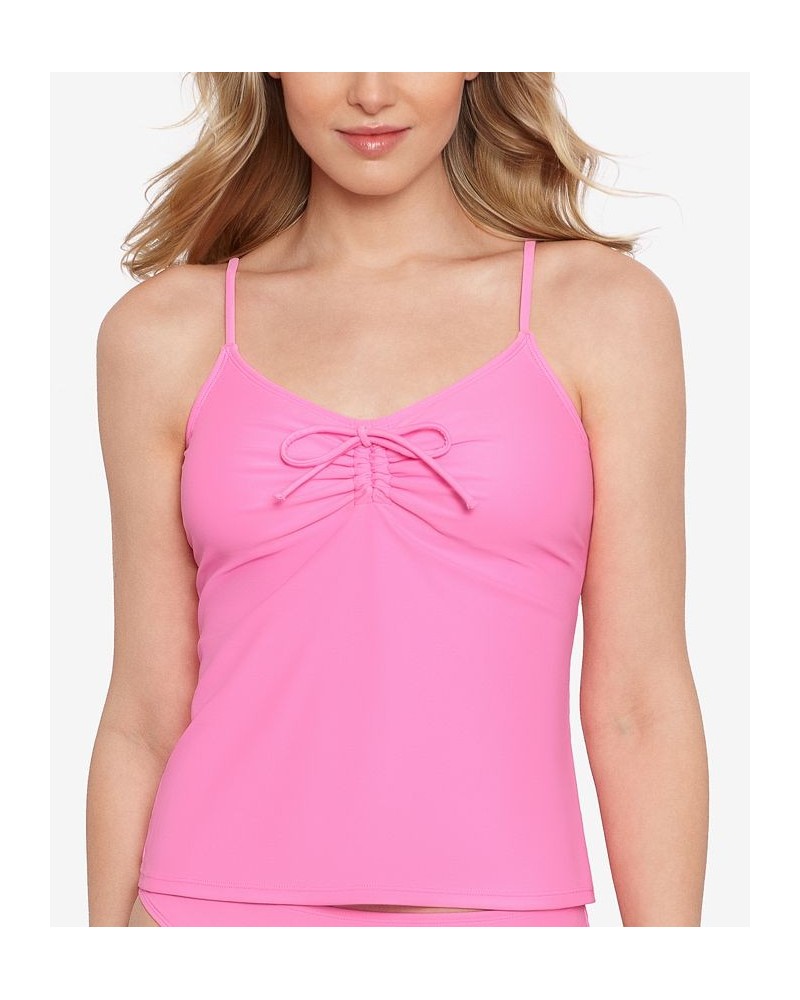 Juniors' Tie-Front Tankini Top Peony $22.39 Swimsuits