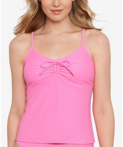 Juniors' Tie-Front Tankini Top Peony $22.39 Swimsuits