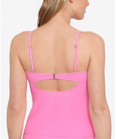 Juniors' Tie-Front Tankini Top Peony $22.39 Swimsuits