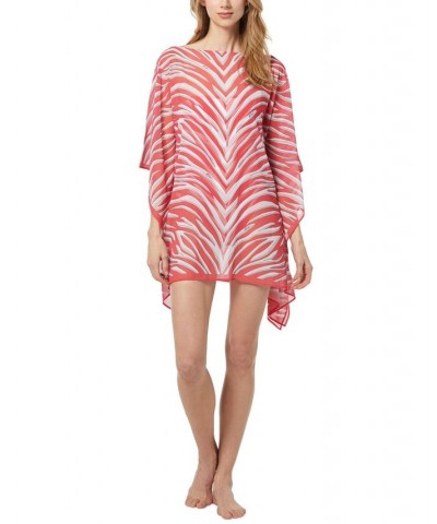 Women's Scarf Caftan Swim Cover-Up Red $61.44 Swimsuits
