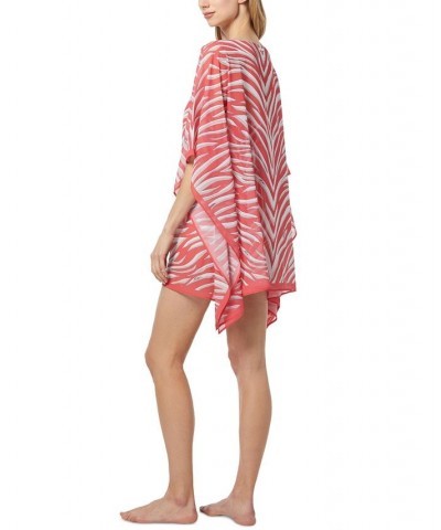 Women's Scarf Caftan Swim Cover-Up Red $61.44 Swimsuits