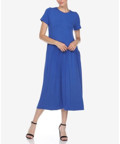 Women's Short Sleeve Maxi Dress Royal $31.28 Dresses