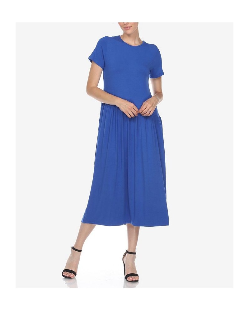 Women's Short Sleeve Maxi Dress Royal $31.28 Dresses