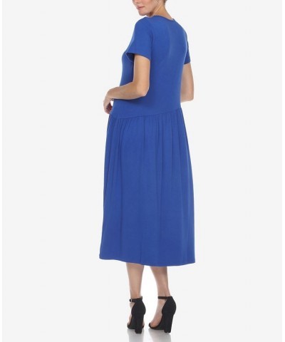 Women's Short Sleeve Maxi Dress Royal $31.28 Dresses