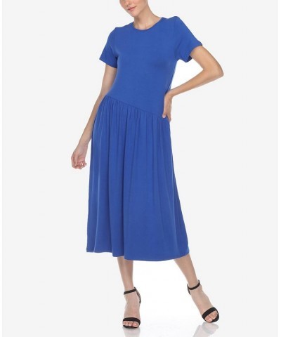 Women's Short Sleeve Maxi Dress Royal $31.28 Dresses