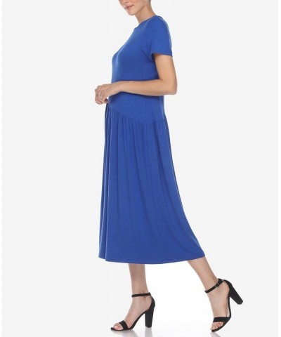 Women's Short Sleeve Maxi Dress Royal $31.28 Dresses