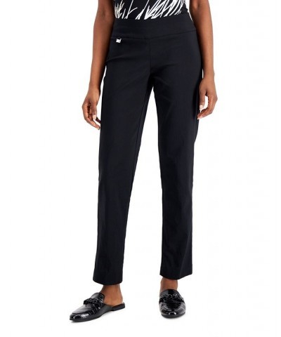 Petite Tummy-Control Straight-Leg Pants Black $18.42 Pants