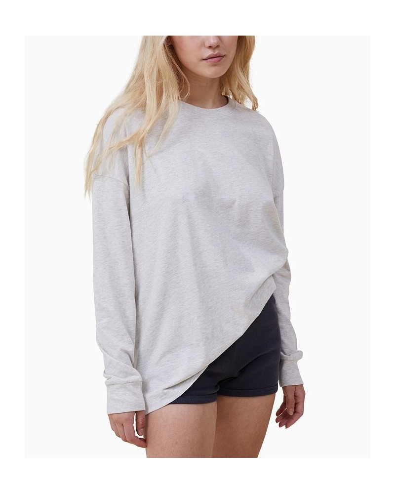 Women's Lounge Jersey Long Sleeve T-shirt Oat Marle $27.99 Sleepwear