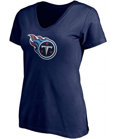 Women's Julio Jones Navy Tennessee Titans Player Icon Name Number V-Neck T-shirt Navy $16.28 Tops