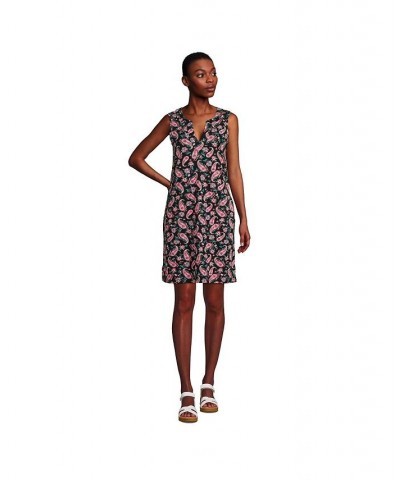 Women's Cotton Jersey Sleeveless Swim Cover-up Dress Black multi paisley floral $27.47 Swimsuits