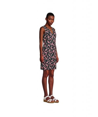 Women's Cotton Jersey Sleeveless Swim Cover-up Dress Black multi paisley floral $27.47 Swimsuits