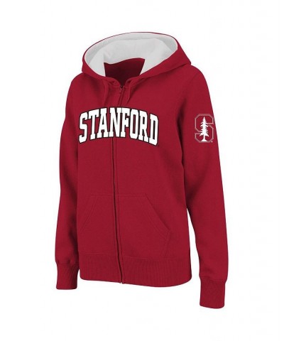 Women's Cardinal Stanford Cardinal Arched Name Full-Zip Hoodie Cardinal $30.55 Sweatshirts