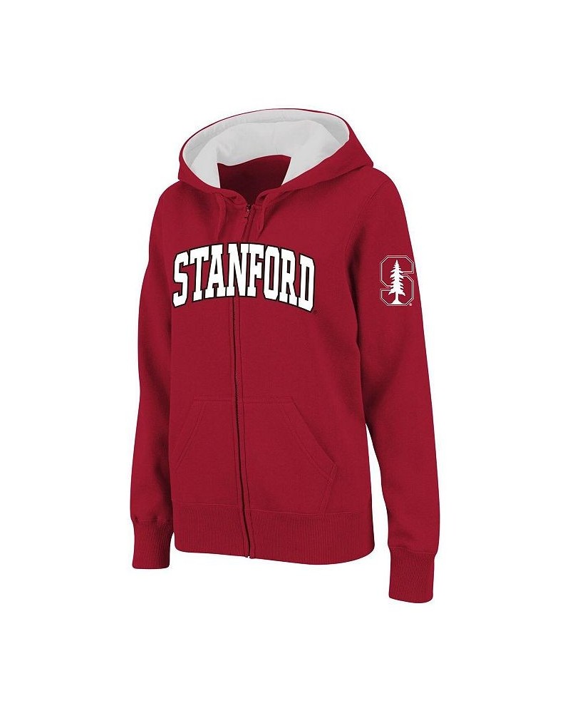 Women's Cardinal Stanford Cardinal Arched Name Full-Zip Hoodie Cardinal $30.55 Sweatshirts