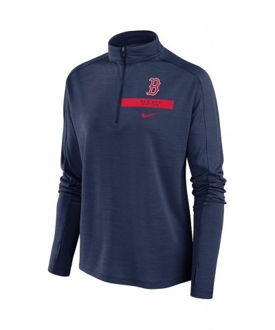 Women's Navy Boston Red Sox Primetime Local Touch Pacer Quarter-Zip Top Navy $39.20 Tops