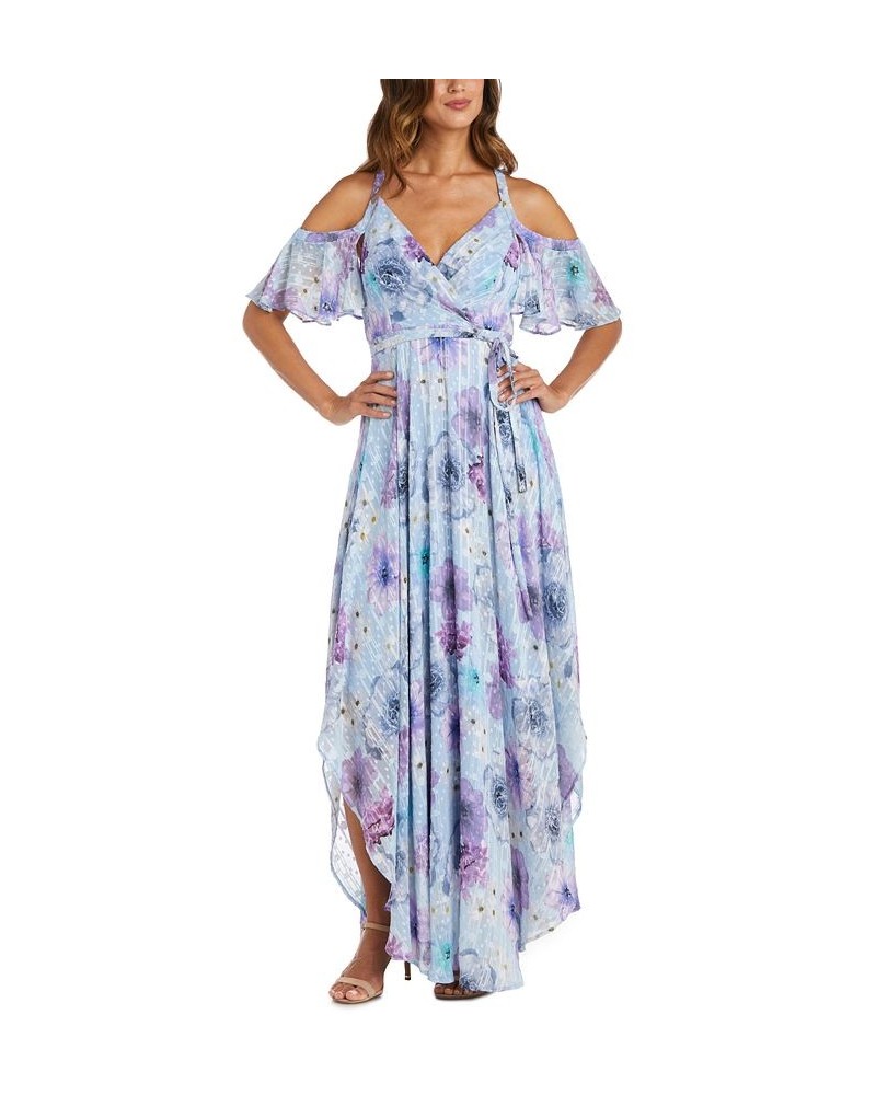 Women's Cold-Shoulder High-Low Dress Blue Multi $45.87 Dresses