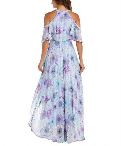 Women's Cold-Shoulder High-Low Dress Blue Multi $45.87 Dresses