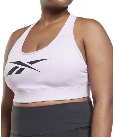 Plus Size Lux Vector Medium Impact Racerback Bra Purple $25.50 Bras