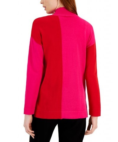 Women's Vertical Colorblocked Pullover Sweater Amaranth/poppy $27.76 Sweaters