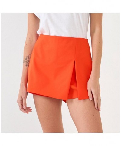 Women's Slit Detail Skort Orange $30.10 Shorts