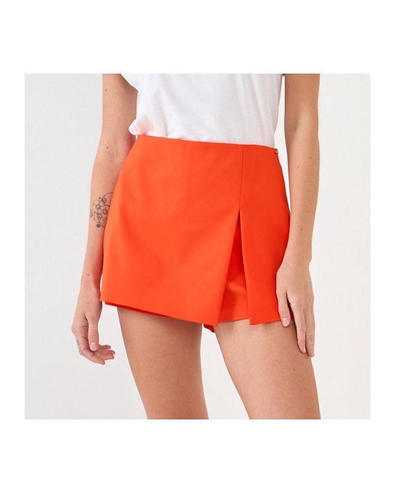 Women's Slit Detail Skort Orange $30.10 Shorts