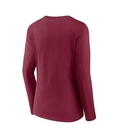 Women's Branded Burgundy Washington Commanders Hometown Sweep Long Sleeve V-Neck T-shirt Burgundy $21.50 Tops