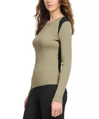 Contrast-Shoulder Sweater Light Fatige/black $24.67 Sweaters