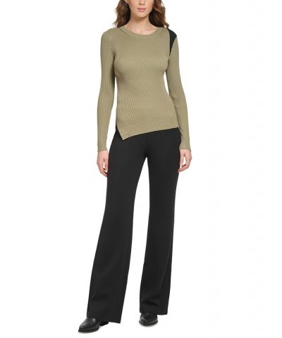 Contrast-Shoulder Sweater Light Fatige/black $24.67 Sweaters