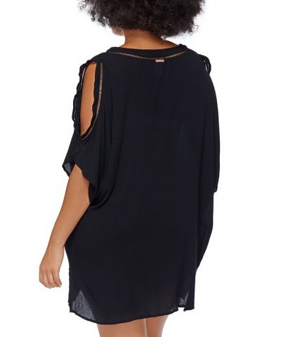 Trendy Plus Size Tranquilo Caftan Swim Cover-Up Black $40.42 Swimsuits