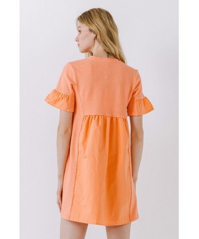 Women's Solid Mini Dress Coral $29.40 Dresses