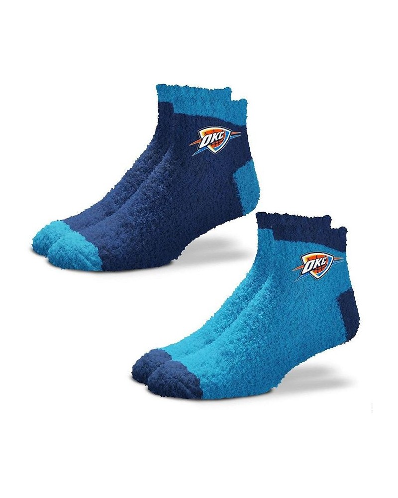 Women's Oklahoma City Thunder 2-Pack Team Sleep Soft Socks Blue $18.23 Socks