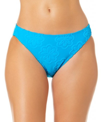 Juniors' Pink Sizzle Terry Daisy Hipster Bikini Bottoms Blue $17.69 Swimsuits
