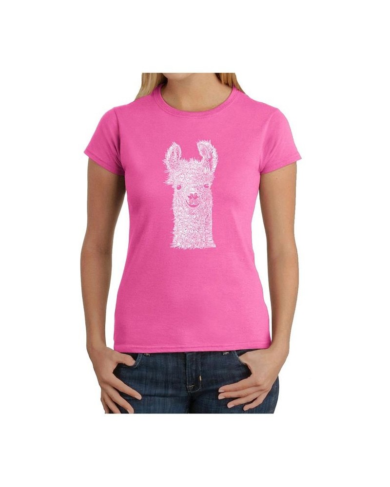 Women's Word Art T-Shirt - Llama Pink $15.12 Tops