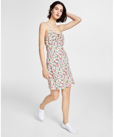 Women's Pleated-Top Sleeveless Floral Dress Whitecap Multi $44.50 Dresses