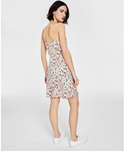 Women's Pleated-Top Sleeveless Floral Dress Whitecap Multi $44.50 Dresses