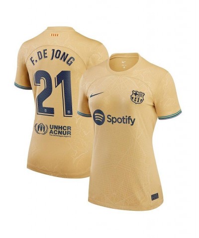 Women's Frenkie de Jong Yellow Barcelona 2022/23 Away Replica Player Jersey Yellow $60.20 Jersey