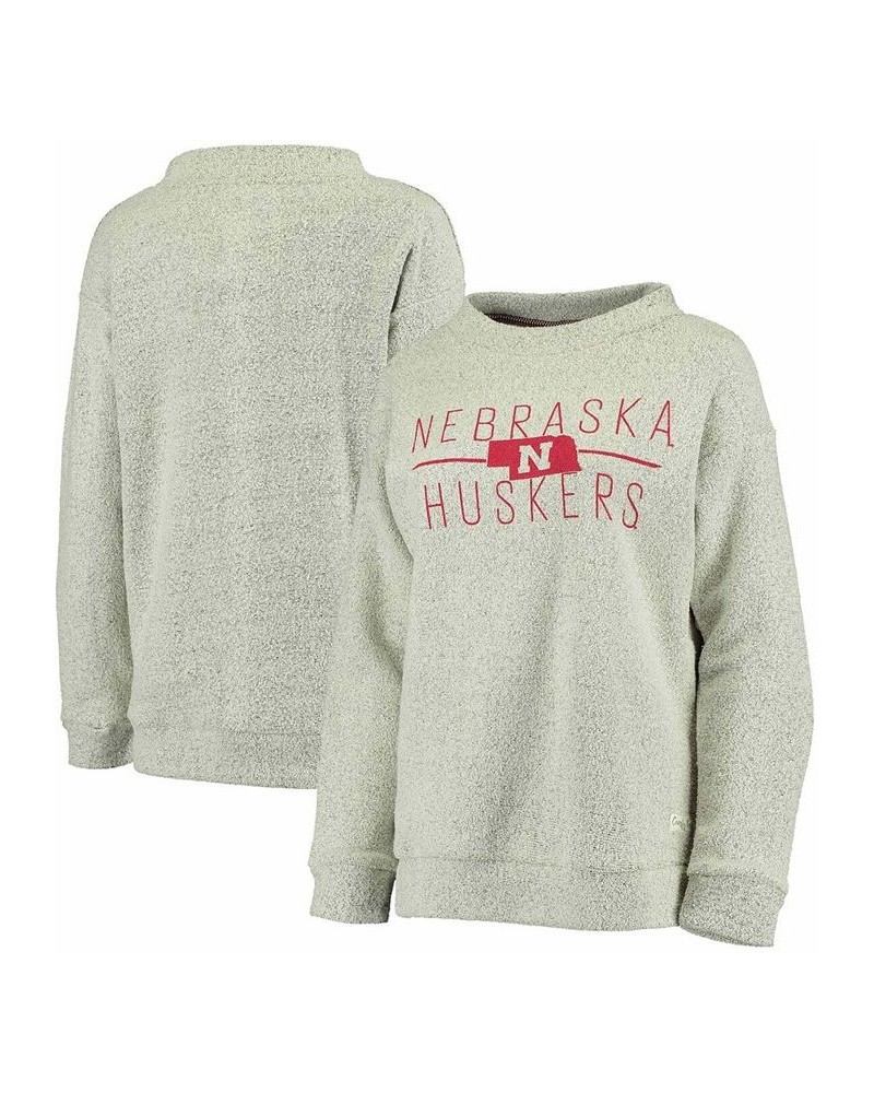 Women's Ash Nebraska Huskers Comfy Terry Crew Sweatshirt Ash $30.55 Sweatshirts