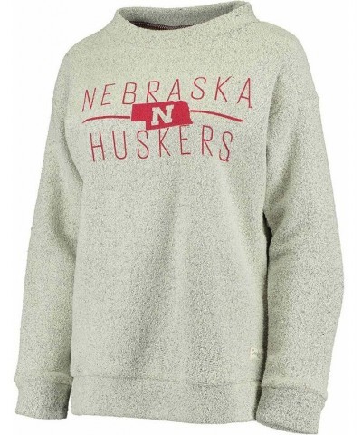 Women's Ash Nebraska Huskers Comfy Terry Crew Sweatshirt Ash $30.55 Sweatshirts