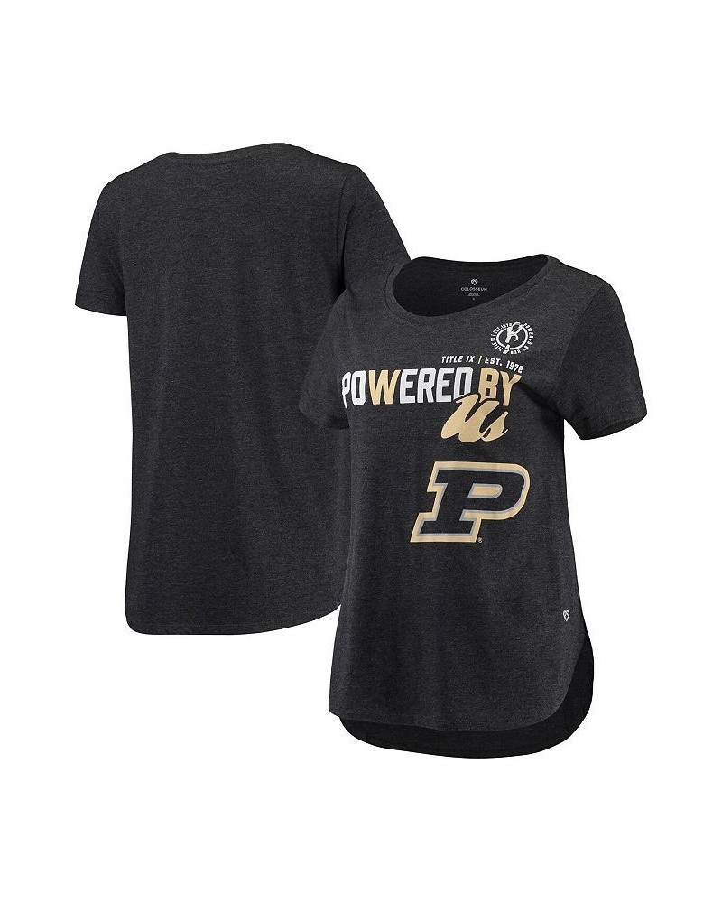 Women's Heathered Black Purdue Boilermakers PoWered By Title IX T-shirt Heathered Black $17.15 Tops