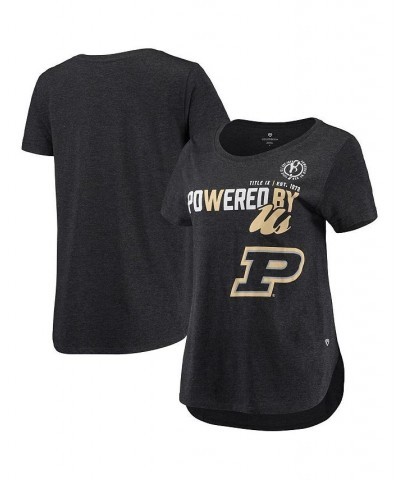 Women's Heathered Black Purdue Boilermakers PoWered By Title IX T-shirt Heathered Black $17.15 Tops