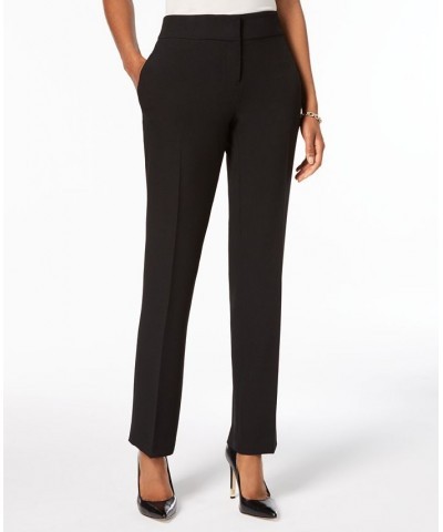 Petite Slim Straight-Leg Trousers Black $25.47 Pants