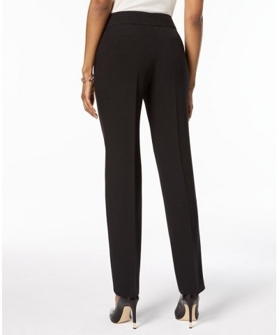 Petite Slim Straight-Leg Trousers Black $25.47 Pants