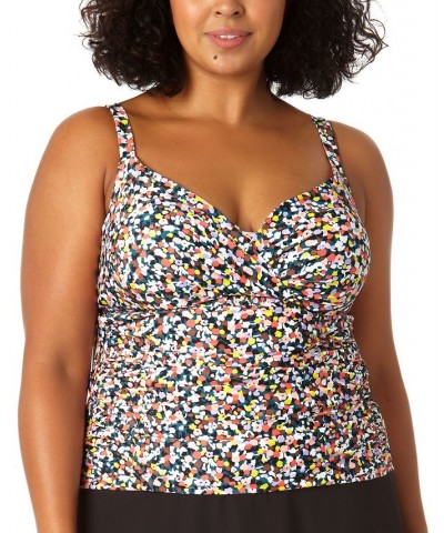 Plus Size Twisted Printed Tankini Top Mosaic Multi $44.88 Swimsuits