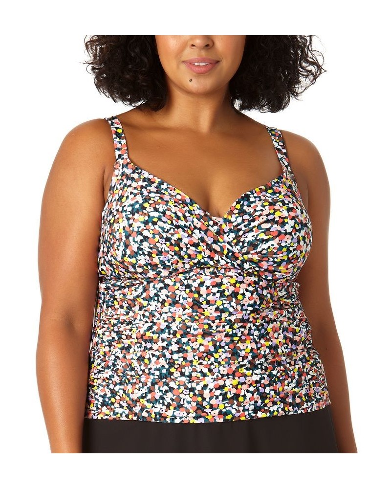 Plus Size Twisted Printed Tankini Top Mosaic Multi $44.88 Swimsuits