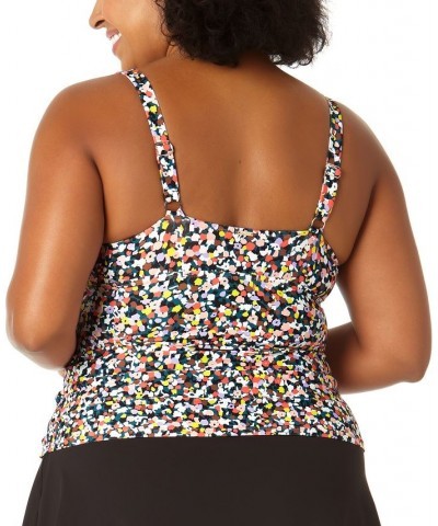 Plus Size Twisted Printed Tankini Top Mosaic Multi $44.88 Swimsuits