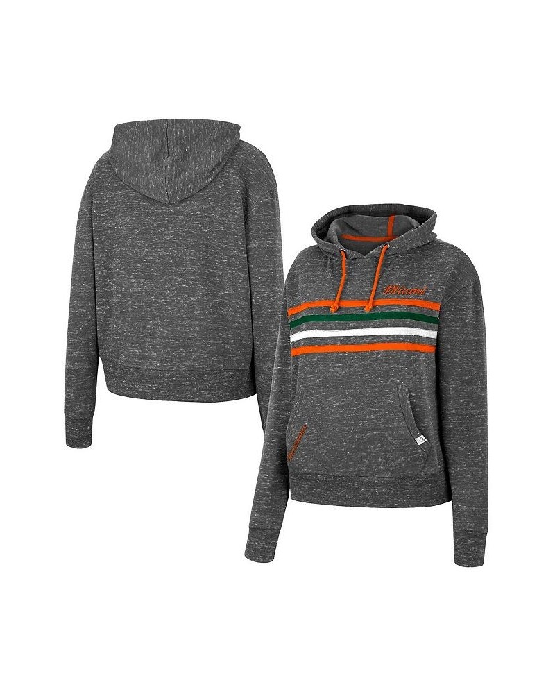 Women's Charcoal Miami Hurricanes Backstage Speckled Pullover Hoodie Charcoal $31.68 Sweatshirts