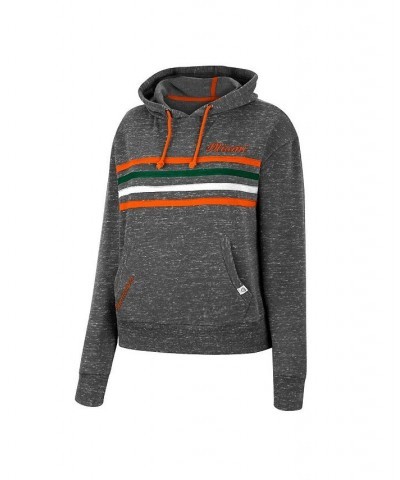 Women's Charcoal Miami Hurricanes Backstage Speckled Pullover Hoodie Charcoal $31.68 Sweatshirts