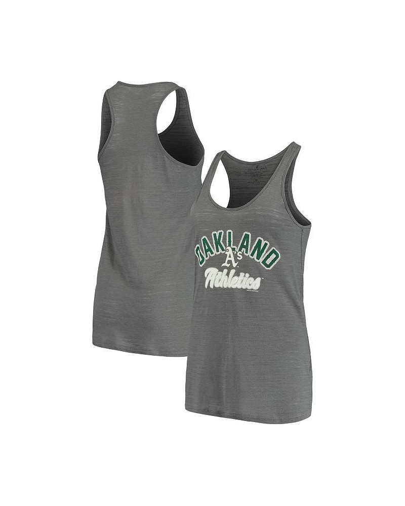 Women's Charcoal Oakland Athletics Multi-Count Tank Top Charcoal $28.59 Tops