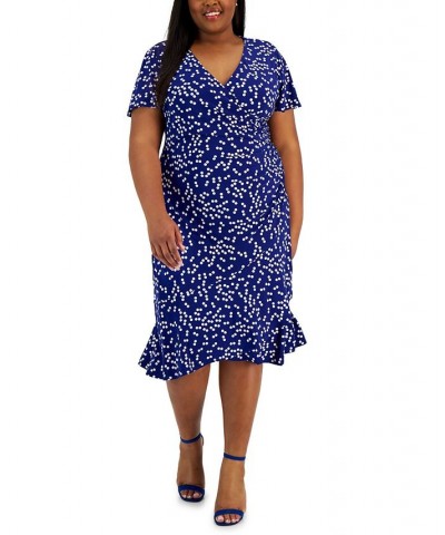 Plus Size Dahlia Dot-Print A-Line Midi Dress Tan/Beige $35.39 Dresses