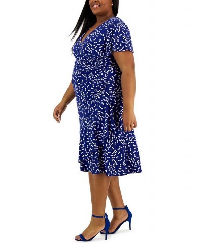 Plus Size Dahlia Dot-Print A-Line Midi Dress Tan/Beige $35.39 Dresses